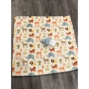 Baby THRO Blue Elephant Baby Blanket Lovey Safari Animals Oversized Fleece Throw